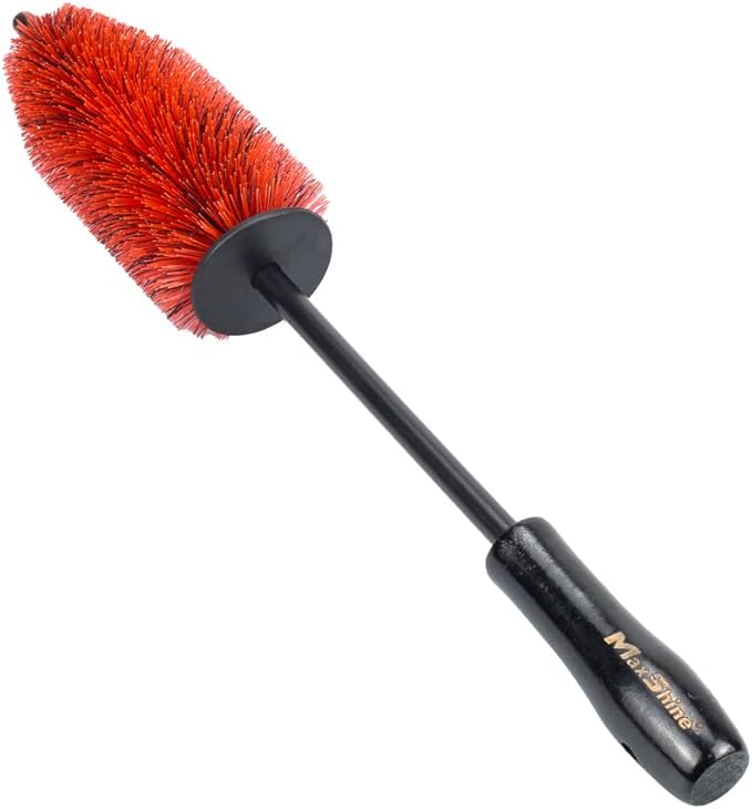 Maxshine 6” Universal Bristle Wheel & Rim Brush | Short PP Handle with Soft Durable Bristles | Quick, Safe & Cleaning Tool for Wheels, Rims, Exhausts & Engine Bays | Detailing for Cars, Trucks & SUVs