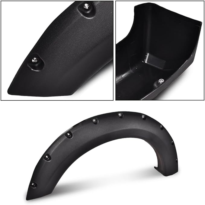 4PCS Fender Flares Fit for Ford F150 Styleside 2004-2008 & 2007-2008 Lincoln Mark LT with 66.0"/ 67.0"/ 78.0"/ 96.0" Bed Length Models Only Textured Rivet Style Wheel Cover Accessories