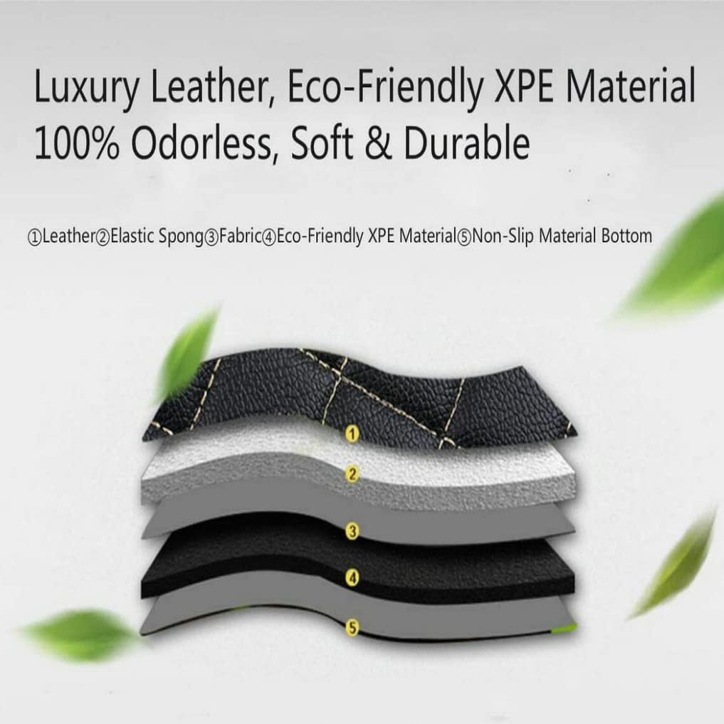 Custom All-Weather Protection Leather Car Floor Mats for Cars Sedan SUV Sports Car Waterproof Floor Mat (Orange)