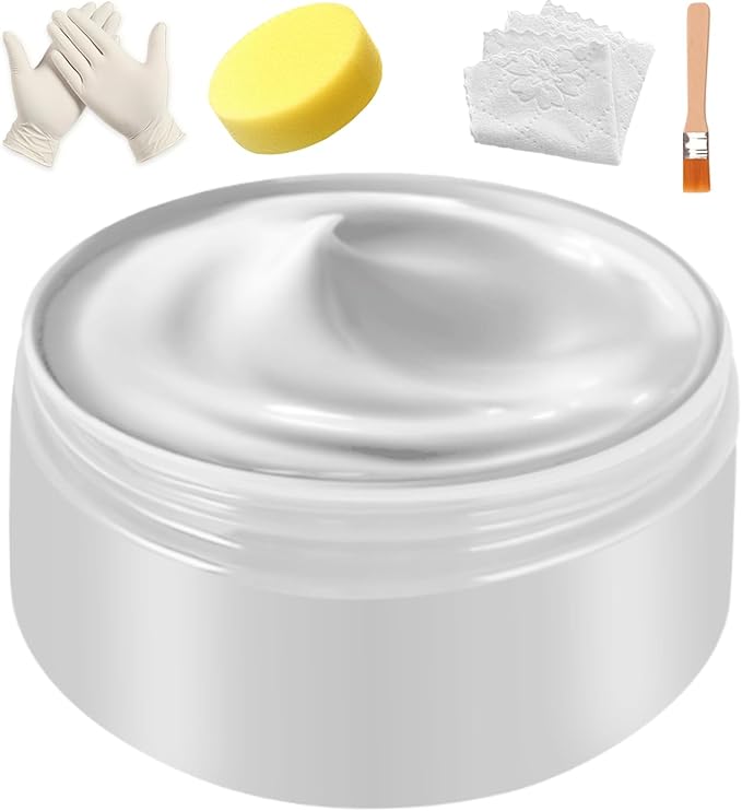 Leather Recoloring Balm, White Vinyl Leather Dye for Furniture Seat, Leather Repair Kit for Car Interior, Shoe Polish Paint