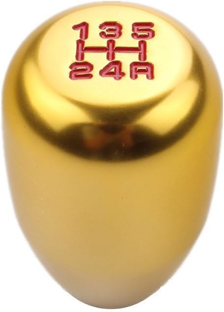 DEWHEL 5 Speed Manual Gearbox Shift Knob M12x1.25 Screw On Aluminum Gold