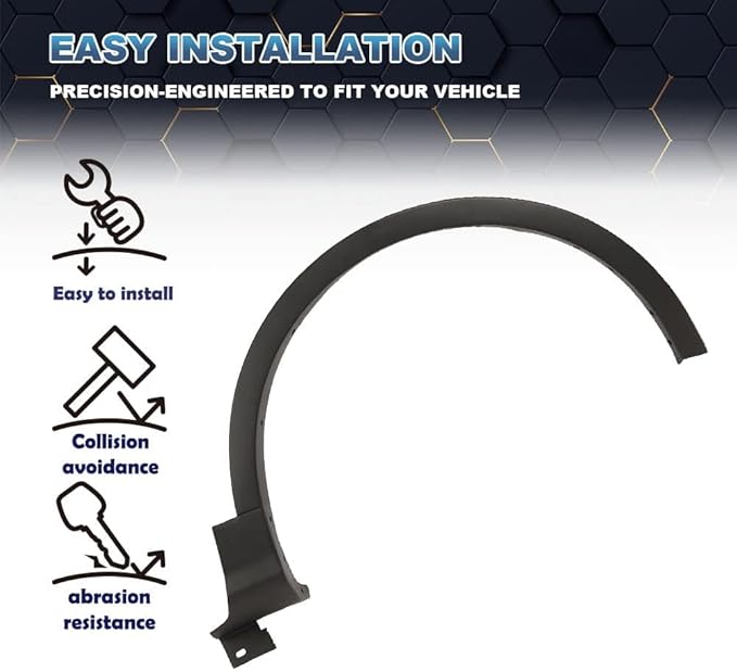 PIT66 Front Right Fender Flare,Compatible with 2013 2014 2015 2016 2017 Ford Escape Wheel Well Arch MoldingCJ5Z-16268-AB