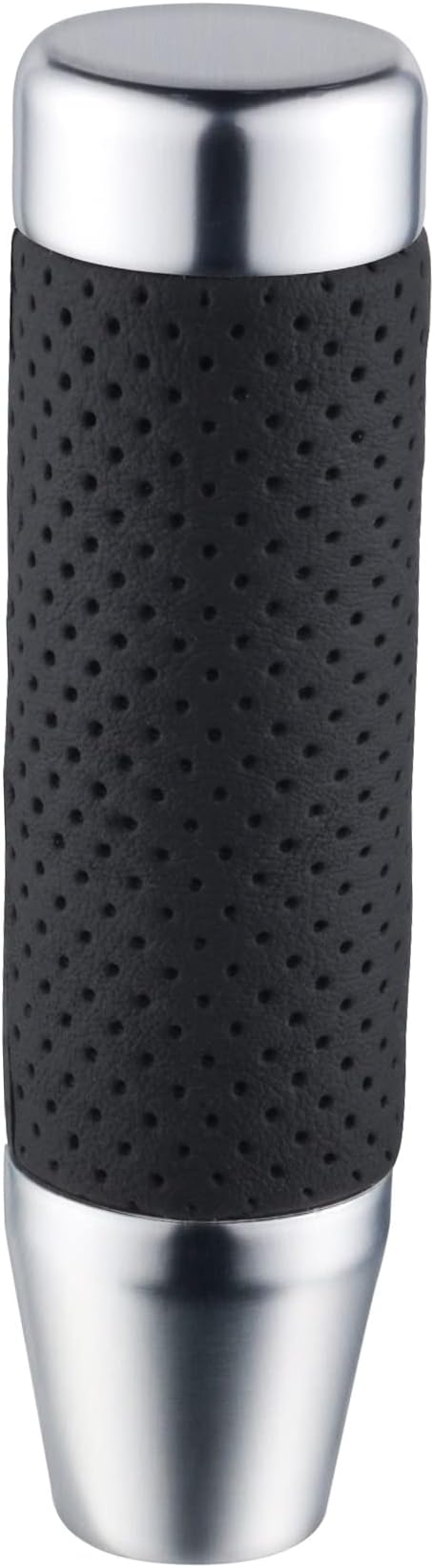 Abfer Weighted Shift Knob Short Stick Gear Shifter Adapter Leather Shift Knobs for Most Automatic Manual Vehicle Trucks,Silver