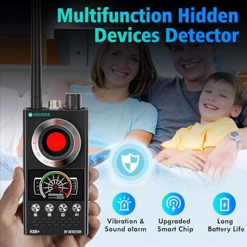 JMDHKK Hidden Camera Detector & Bug Detector – Magnetic Tracker & Wireless Signal Finder for Home, Office, Hotel, Car – Advanced Privacy Protection for Travel & Security(Black)