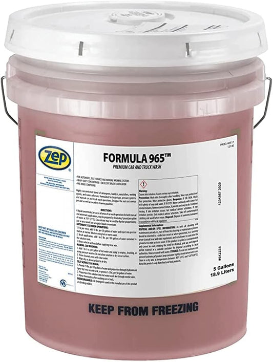 Zep Formula 965 Premium Car and Truck Wash - 5 Gallon Pail - 51733 - Prevents streaking and water spotting