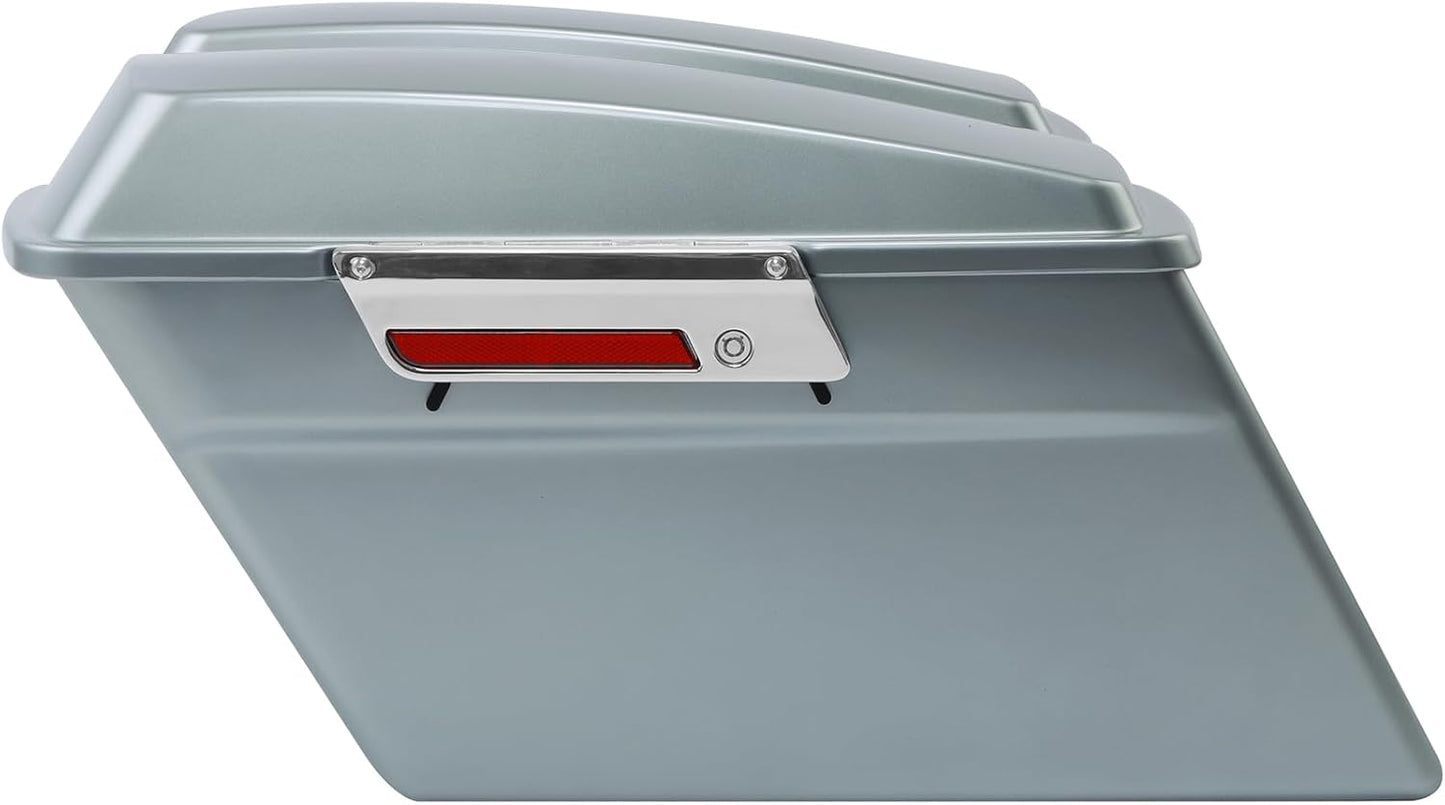 Green-L Silver Hard Saddlebags Fit for Harley Touring Electra Street Road Glide King 1994-2013