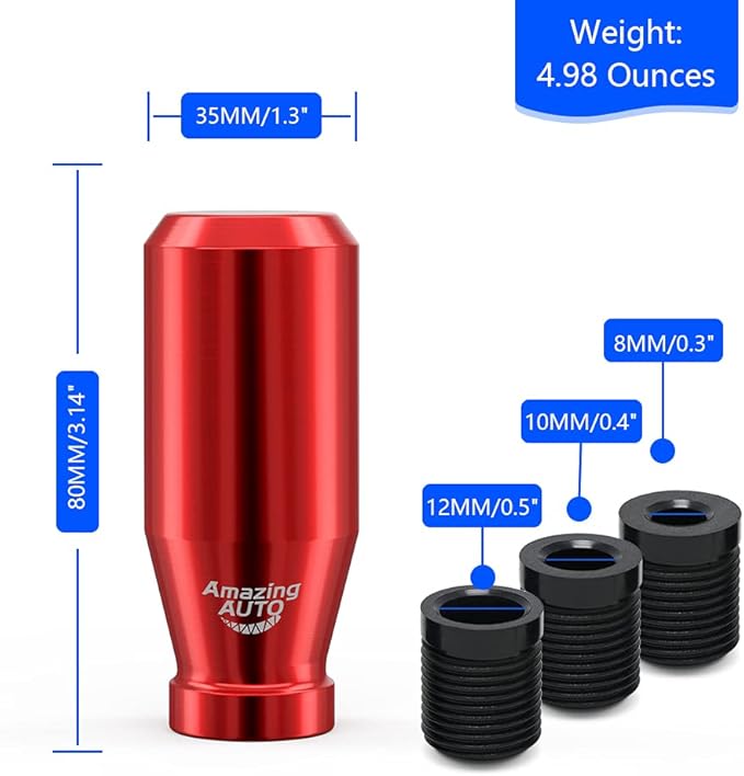 （Red Racing JDM Type-R Style 6 Speed Manual Universal Gear Shift Knobs Fit Compatible with Mazda Tacoma STi Nismo 2004 Honda Accord Subaru