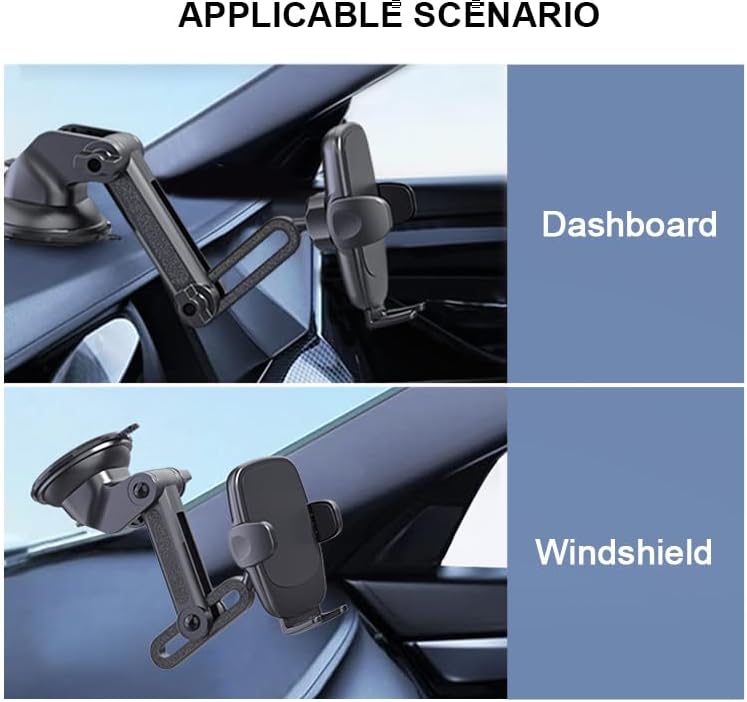DEERLAMN Car Phone Holder, [Upgraded Stronger Suction] Phone Mount for Car Dashboard & Windshield, Universal Cellphone Holder Fit for iPhone 16 Pro Max 15 14 13 12 All Smartphone