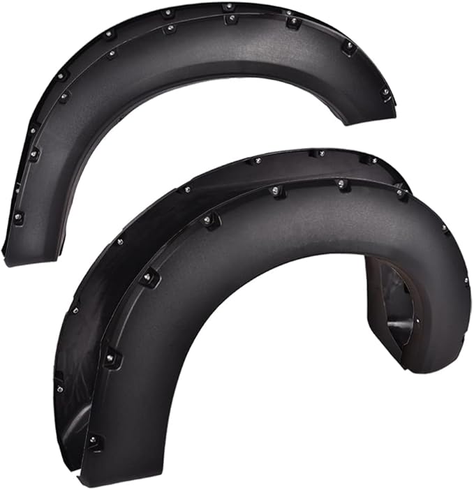 CHEDA Pocket Style Fender Flares, Compatible With 2011-2016 Ford F-250 F-350 Super Duty, Textured Black, BC3Z16006A, BC3Z16005A