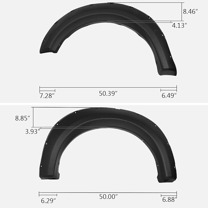 CHEDA Fender Flares,Compatible with 2009-2014 Ford F150, Paintable Riveted Smooth Matte Black Pocket Style 4Pcs Wheel Flares Set