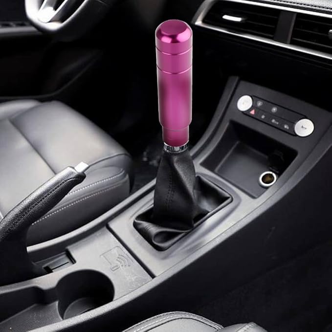 BARTOO Aluminum Weighted Manual Shift knobs, Long Stick Shift Knob Gear Shifter Knobs, Car Accessories Lever Cover Head Universal Shifter Knobs with 3 Threaded Adapters (Purple)