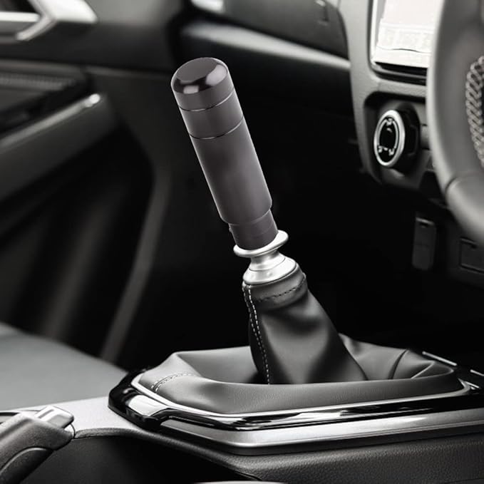 BARTOO Aluminum Alloy Heavy Weighted Shifter Knob, 5" Auto Gear Shift Knob, Car Gear Lever Stick Shifter Handle,with 3 Threaded Adapters M8 M10 M12,Fit Most Automatic Manual Vehicle (Black)