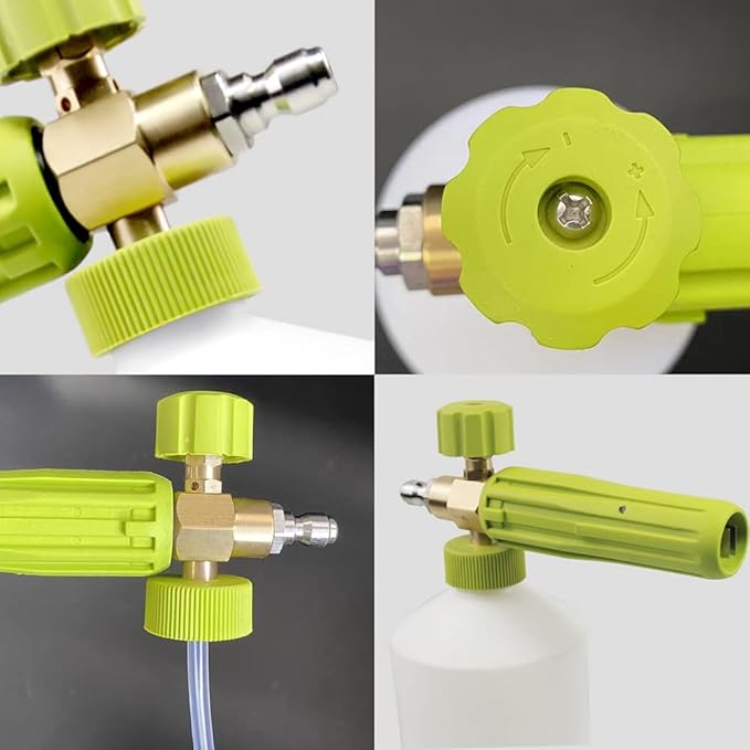 Foam Cannon 1 L Bottle Car Wash Snow Foam Lance with 1/4" Quick Connector Pressure Power Jet Washer Quick Release Adjustable Nozzle