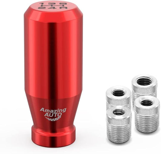 (Red) 5 Speed Automatic Manual Weighted Shifter Knob Gear Shift Knobs for Mazda Miata Subaru Sti