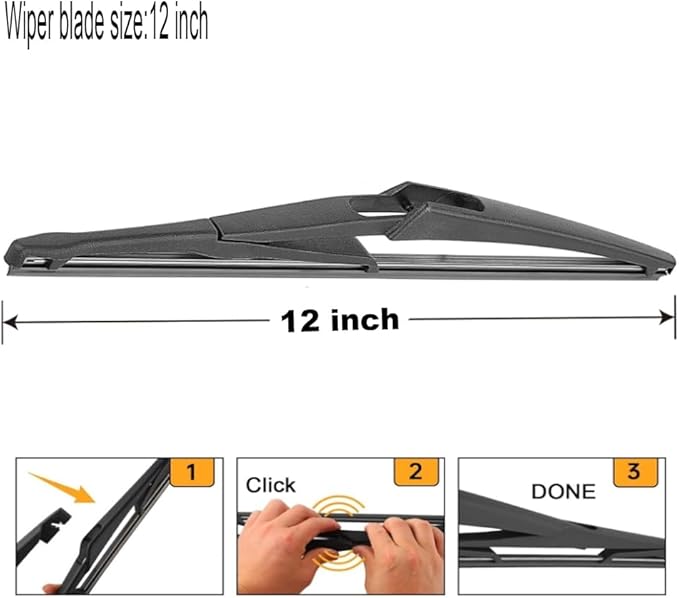 Windshield Wiper Blades (pack of 3pcs) Original Equipment Replacement for 2018 2019 2020 2021 2022 2023 Nissan Kicks 26" + 16" Front Windscreen Wiper and 12" Rear Wiper Blade