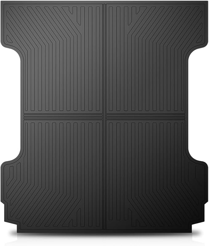 PIT66 Trunk Bed Mat Cargo Liner Compatible with Chevy Silverado GMC Sierra 1500 2500HD 3500HD 2007-2018 with 5.8 FT Bed TPE Black