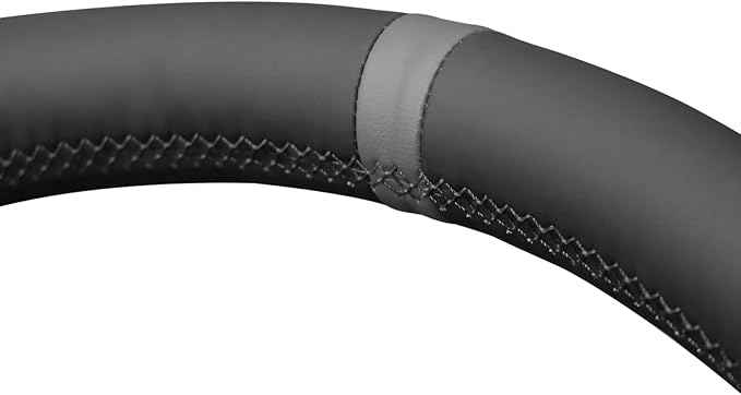 MEWANT Black Genuine Leather Steering Wheel Cover for Ford F150 Lightning F350 F450 2023-2024 Expedition 2022-2024