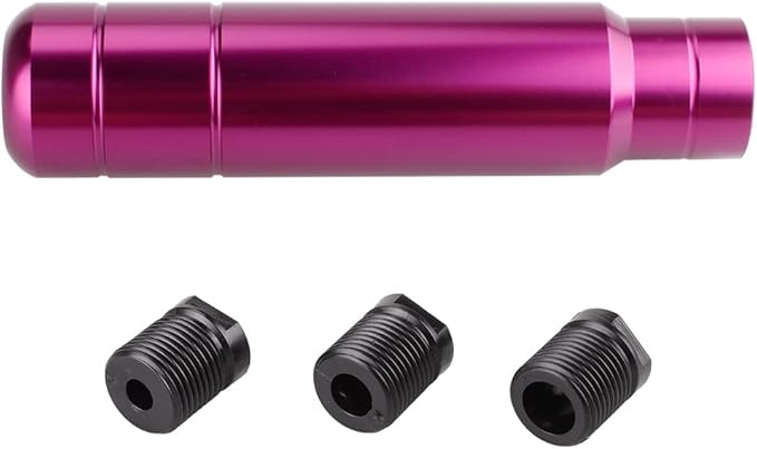 BARTOO Aluminum Weighted Manual Shift knobs, Long Stick Shift Knob Gear Shifter Knobs, Car Accessories Lever Cover Head Universal Shifter Knobs with 3 Threaded Adapters (Purple)
