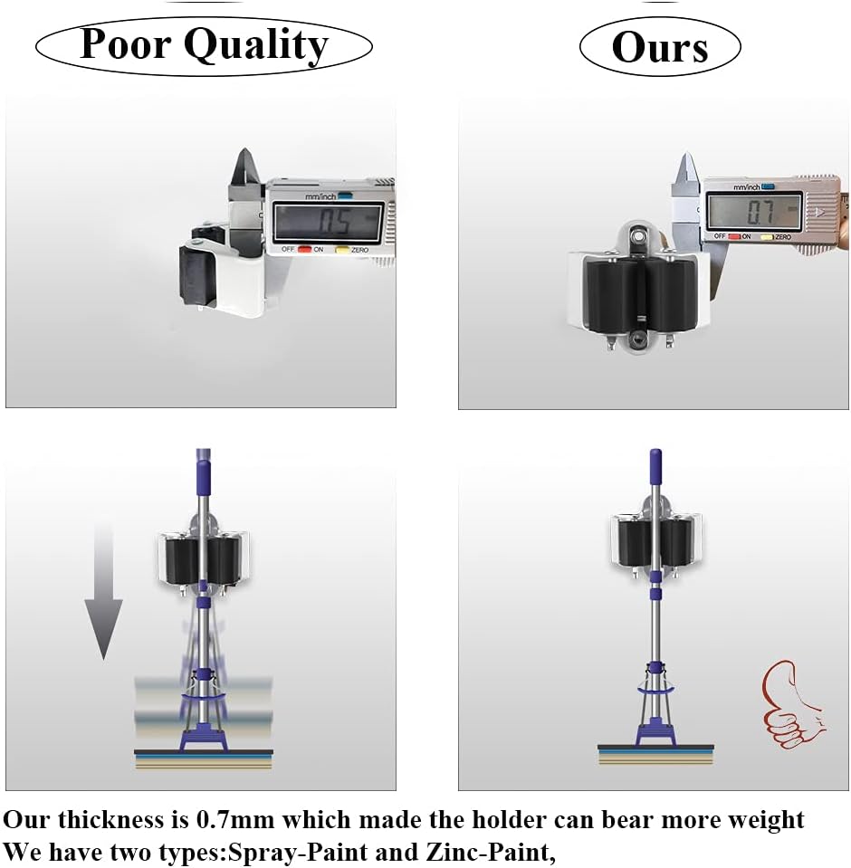 3-H Broom Hanger,Mop Holder Wall Mount 20 Pack, Broom Holder Wall Mount for Hanging and Organizing Shovel,Rake,Brush,Yard Tools in Kitchen,Laundry Room,Bathroom,House(black)