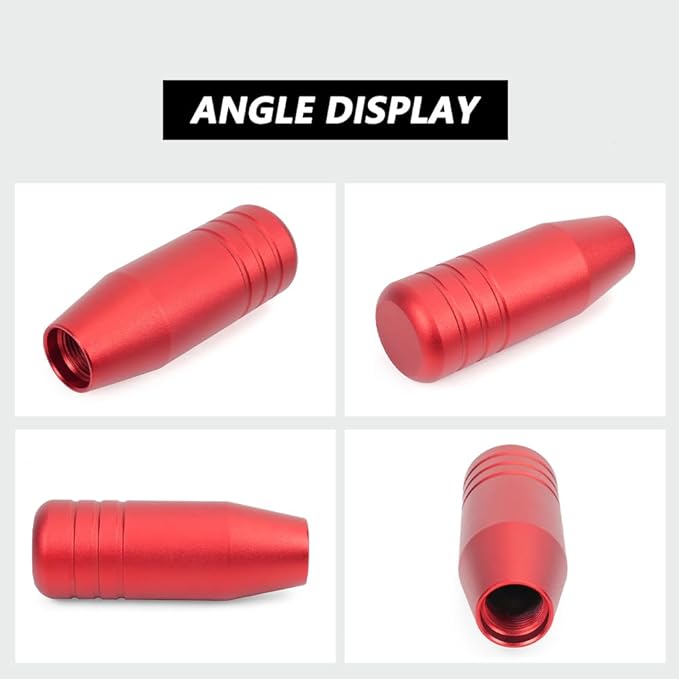 muge racing 3.5inch Aluminum Alloy Shift Knob, Heavy Duty Car Gear Lever Stick Shifter Handle fit Most Automatic Manual Vehicle Red