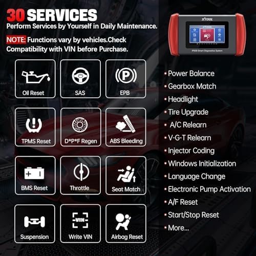 XTOOL IP608 Full System OBD2 Scanner Diagnostic Tool, Code Reader for Cars and Trucks with 30+ Services - EPB/SAS/BMS/Throttle Relearn/ABS Bleeding, CAN FD, Lifetime Free Update