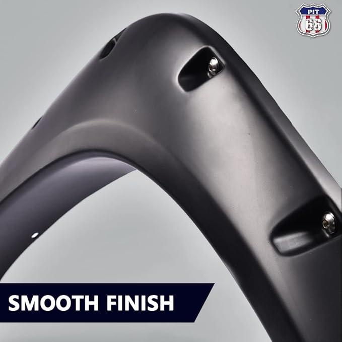 PIT66 Fender Flares, Compatible with 1999-2006 Chevy Silverado/GMC Sierra 78.0" / 96.0" Bed(Incl. 2007 Classic Models) Smooth Matte Black Pocket Rivet Style Wheel Flares Set, 4 PCS