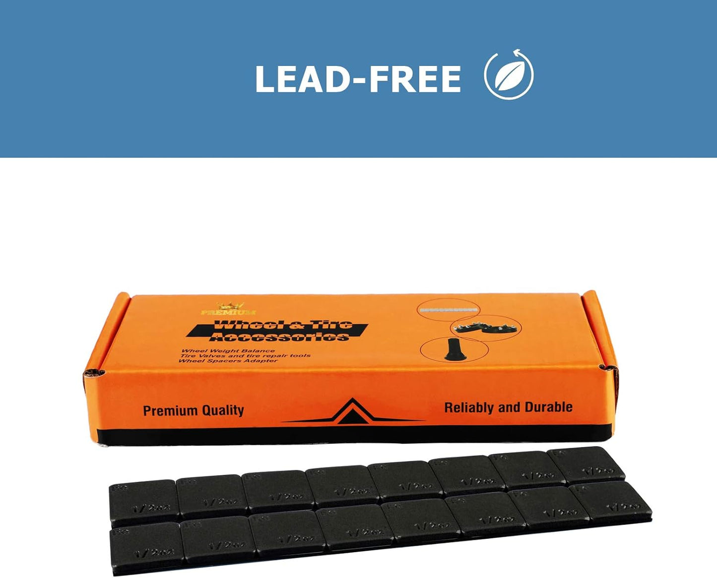 EZISO 1/2 Oz Black Stick on Wheel Weights,0.5OZ Adhesive Backed Wheel Weights (144pcs,72 oz Pack)