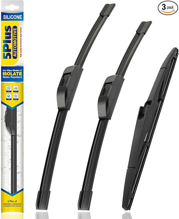 5 PLUS® Windshield Wipers Replacement for KIA Sorento 2016-2020 / HYUNDAI Santa Fe 2019-2023,Silicone Water Repellent Wiper Blades-26"/16"/12"(Set of 3), OEM Fit, All-Season