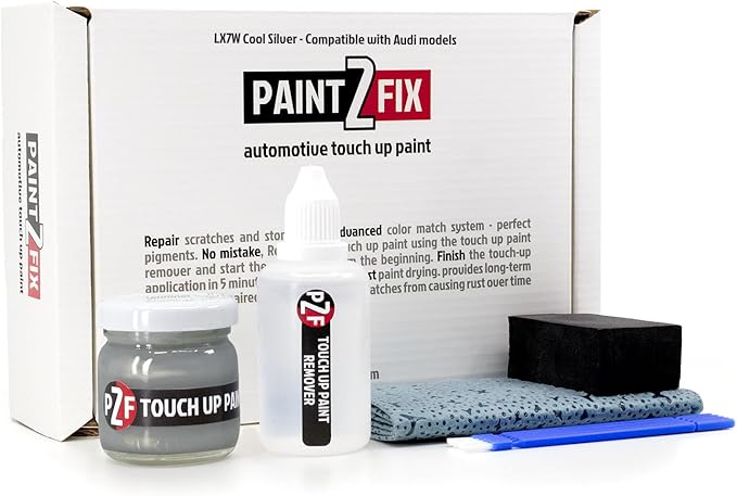 LX7W Cool Silver | Eissilber | Ice Silver Touch-Up Paint Kit for Scratches and Chips - Compatible with Audi Models