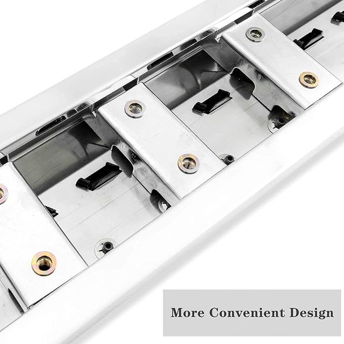 COMNOVA Pair Running Board Compatible with 17-25 Ford F250 Superduty Crew Cab（4 Full Size Doors） Rocker Slider Side Steps,Width 6 Inches V Style.with OE Style Brackets.