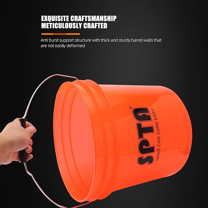 SPTA 29Pcs Car Wash Bucket Set, 15L Scratch Free Detailing Bucket with Car Wash Filter, Wash Mitt Sponge Towels Tire Detailing Brush Set, Exterior Interior Car Detailing Set, Complete Car Care Tools