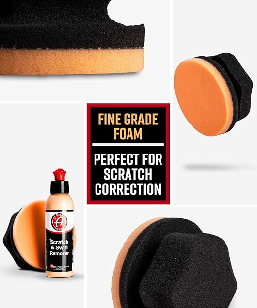 Adam's Polishes Car Scratch & Swirl Remover Hand Correction System | Remove & Restore Paint Transfer, Minor Imperfections, & Oxidation | Paired with Orange Compound Correction Pad Applicator (4oz)