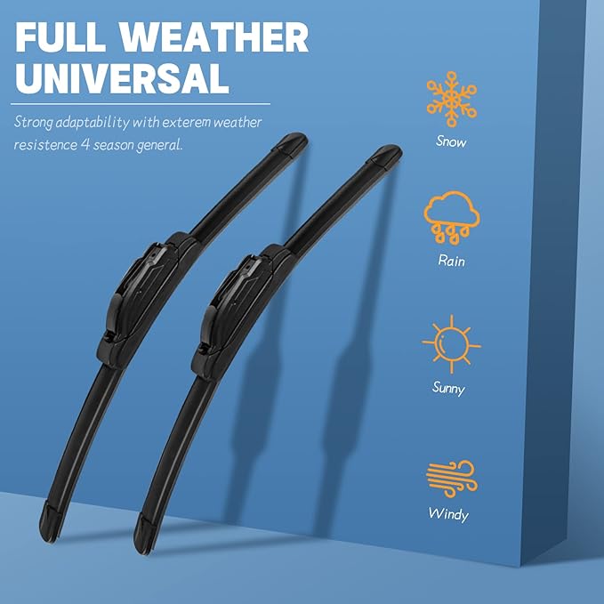 MIKKUPPA 26"+16" Windshield Wipers - Replacement for 2009-2016 Toyota Corolla, 2013-2023 Toyota RAV4, 2012-2016 Honda CRV, 2018-2020 Honda Accord - All Season Wiper Blades, Pack of 2