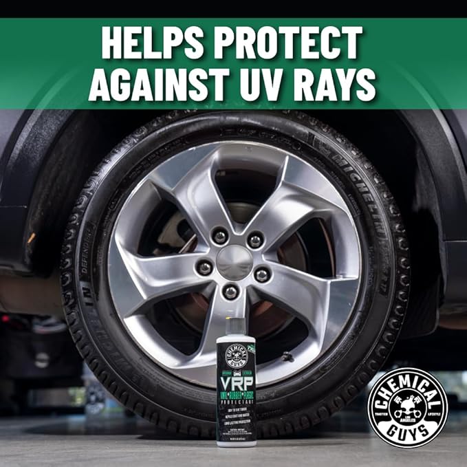 Chemical Guys VRP Vinyl, Rubber and Plastic Protectant, Super Shine Dressing for Tires, Trim and More, Safe for Cars, Trucks, SUVs, & More (16 Fl oz) - New Car Scent