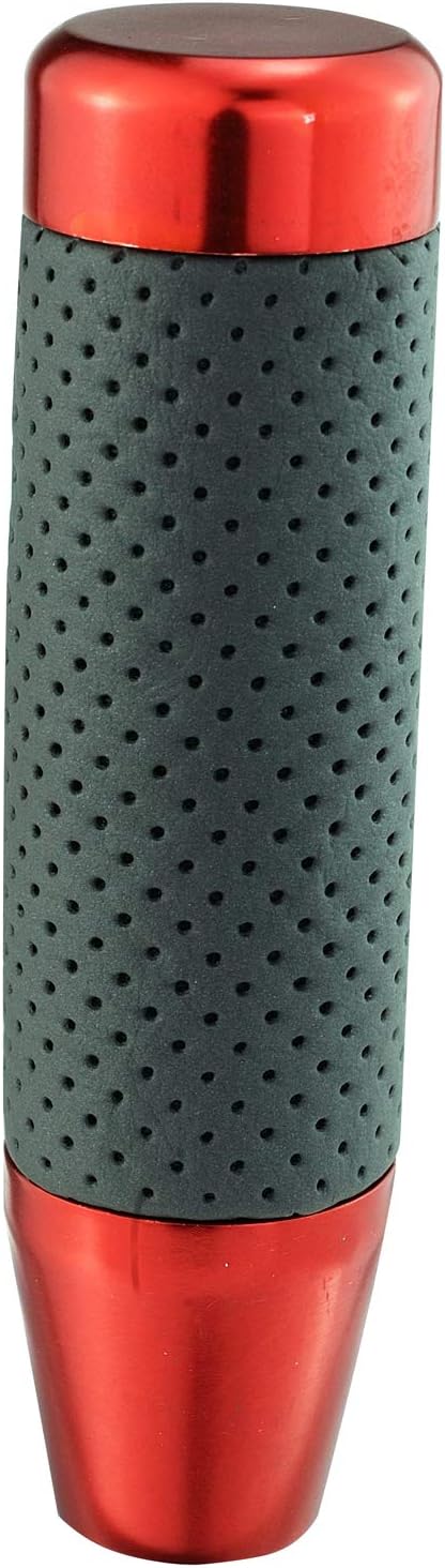 Abfer Weighted Shift Knob Leather Car Gear Stick Shifter Handle Adapter Short Shifting Lever Knobs for Most Vehicle Trucks, Red