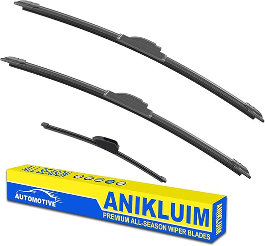 ANIKLUIM® 26"+16" Wiper Blades with 12" Rear Wiper Blade Set Replacement for 2017-2022 Kia Niro,2019-2022 Niro EV Windshield Wipers Original Factory Quality (Pack of 3)