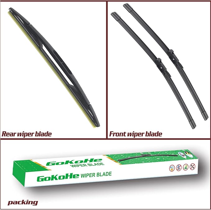 Windshield Wiper Blades (pack of 3 pcs) for 2008-2012 Ford Escape Replacement For 20" + 20" Front windscreen wipers and 12" Rear Wiper Blade