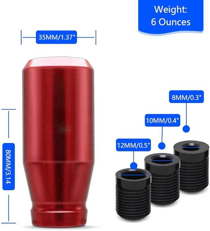 Gear Shift Knobs Racing JDM Type-R Style 5 Speed Manual Universal Fit Compatible with Mazda Tacoma STi Nismo 2004 Honda Accord Subaru