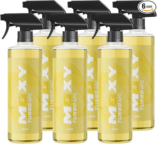 Moxy Turbo APC Concentrate - (16oz (Case of 6)) - All Purpose Car Cleaner - Cleaning Spray for Car Detailing - Wheel Cleaning Kit Safe for Cars, SUVs, Motorcycles, RVs, and Trucks