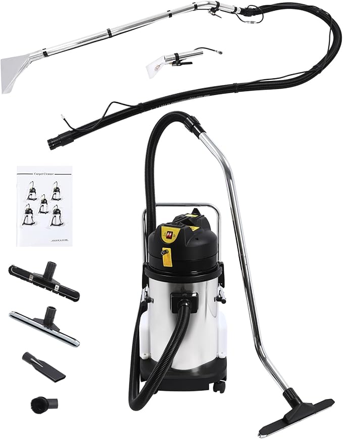 1000W 30L/7.93Gal Commercial Carpet Cleaning Machine, 3 in 1 Professional Extractor Upholstery Wet Dry Vacuum Cleaner, Portable Spot Cleaner for Hotels, Offices