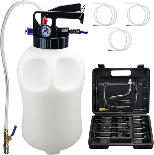 10L Pneumatic Fluid Extractor Dispenser Set Transmission Fluid Pump with 15pcs ATF Adapters ATF Refill Tool Kit Automotive Pneumatic Oil Extractor