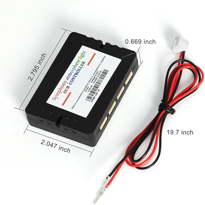 Dreamcolor Acrylic Interior Car LED Strip Light Sub-Control Module, which fit for Dreamcolor Main Controller Connects kit (not Including), Not fit dreamcolor 5 in 1(Single Controller)