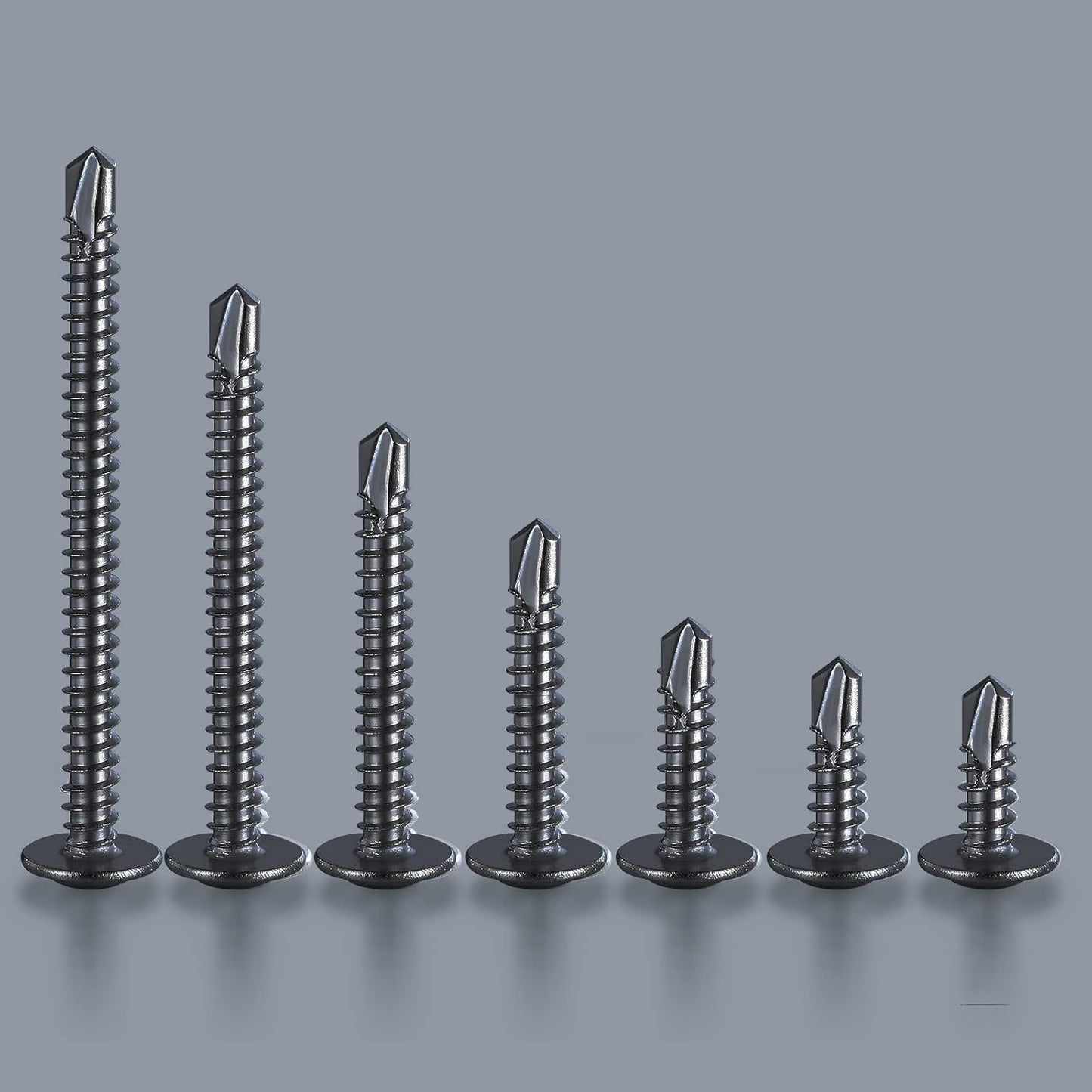 (350 pcs) Wensilon #10×1/2” for Sheet Metal Self-Tapping Screws 410 Black Stainless Steel Truss Head High-Strength Quick Tapping