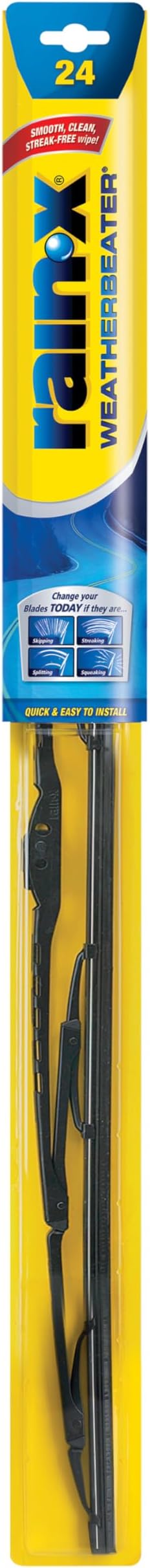 Rain-X RX30224 WeatherBeater Wiper Blades, 24" Windshield Wipers (Pack Of 1), Automotive Replacement Windshield Wiper Blades That Meet Or Exceed OEM Quality And Durability Standards