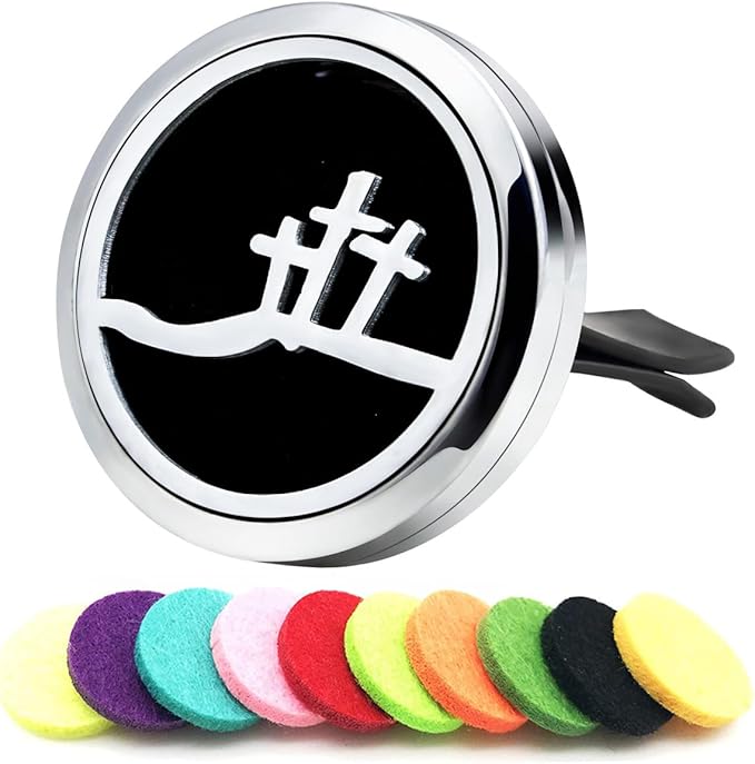 30mm Essential Oil Car Diffuser Vent Clips Car Diffuser Vent Clip Aromatherapy Car Christmas Car Accessories for Women(Cross Christmas)