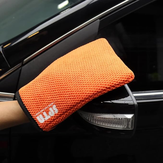 SPTA Clay Mitt, 1Pc Fine Grade Clay Bar Wash Mitt, Clay Eraser Mitt for Car Detailing, Auto Detailing Clay Bar Glove Quickly Removes Debris from Your Paint, Glass, Wheels, & More-CHMLG01