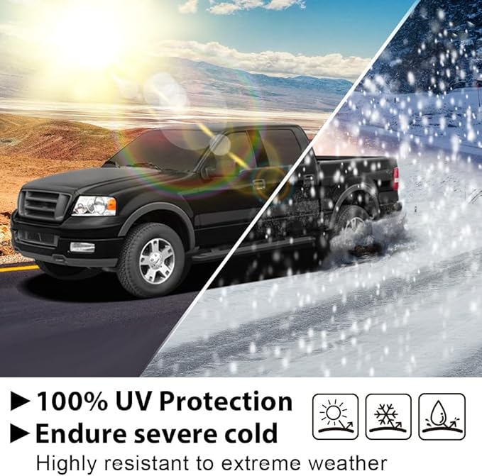 4PCS Fender Flares Fit Ford F150 Style Side Models with 5'5", 6'5", 8' Beds 2004-2008/2006-2008 Lincoln Mark LT with 5'5", 6'5" Beds Wheel Trim Accessories Textured 5L3Z16005BA