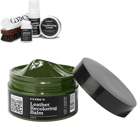 Clyde's™ 4-Step Leather Recoloring Kit | Includes Brush and Lint-Free Towels | Cleans, Restores, and Protects Your Leather