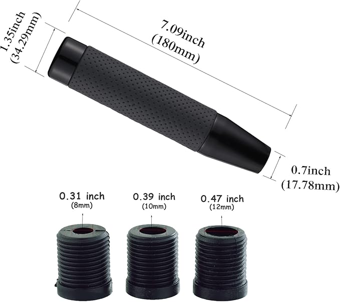 Abfer Weighted Shift Knob Long Stick Gear Shifter Lever Leather Shift Knobs with Adapter for Most Automatic Manual Vehicle Trucks, Black