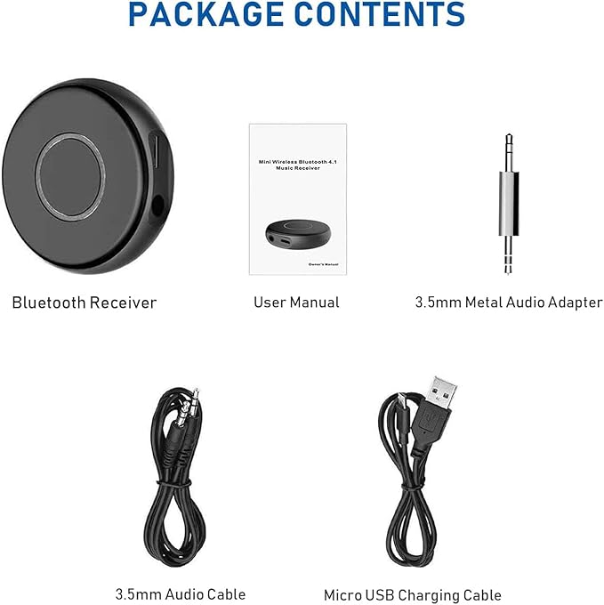 SONRU Bluetooth Aux Adapter for Car, Wireless Audio Receiver, Portable Hands-Free Kit with RCA AUX 3.5mm for Home/Car Stereo Music Streaming Sound System